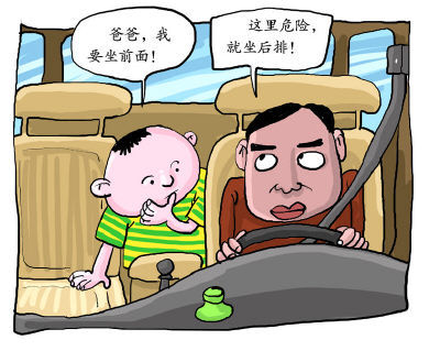 漫畫兒童乘車安全