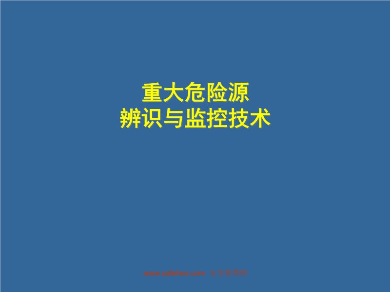 重大危險(xiǎn)源辨識(shí)與監(jiān)控技術(shù)