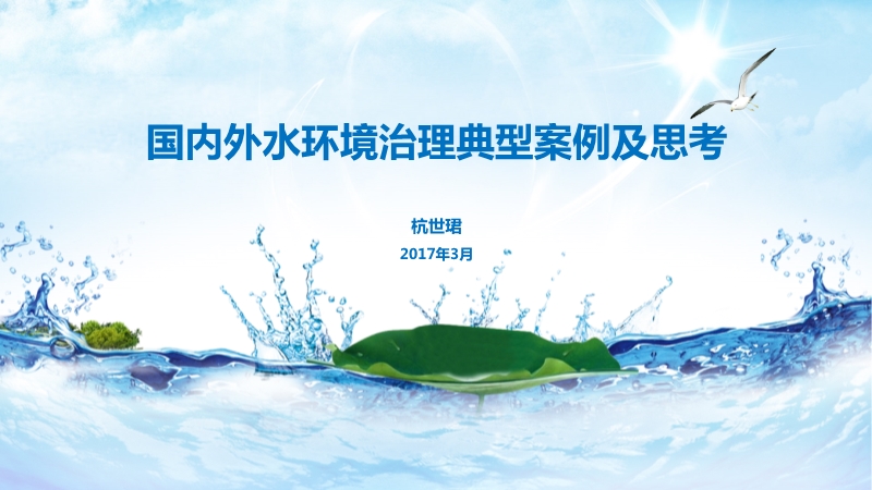 國外水環境治理經驗