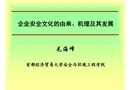 企業安全文化的由來、機理及其發展