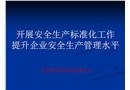 開展安全生產標準化工作提升企業安全生產管理水平