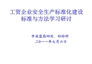 工貿企業安全生產標準化建設標準與方法學習研討