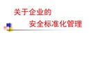 關于企業的安全標準化管理