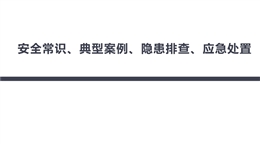 安全常識、典型案例、隱患排查、應(yīng)急處置